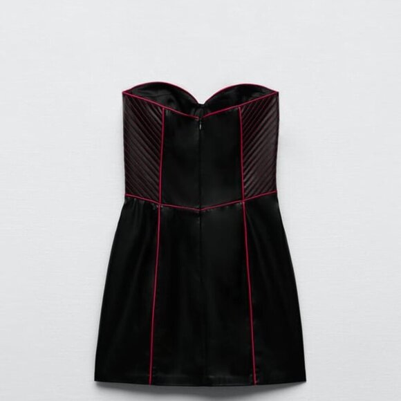 Zara Dresses & Skirts - ZARA LEATHER EFFECT DRESS SIZE XS 8208 961 800